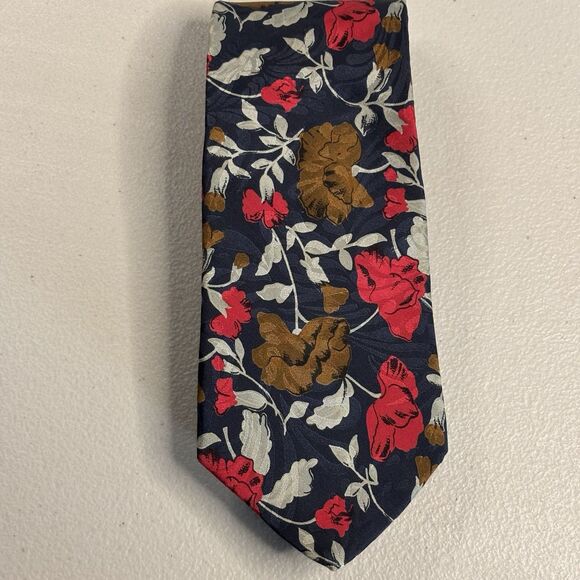 VTG Valentino Pietro Paris Rome Beverly Hills Floral Hand Fashioned  Silk Tie - Picture 6 of 10